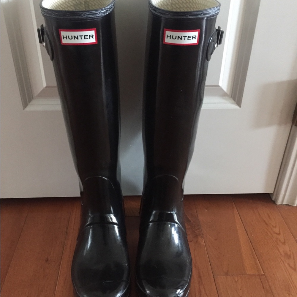 Tall Hunter boots Black Glossy